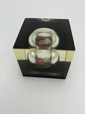 Vintage Lucite Las Vegas Souvenir W Encased Rolling Dice Works • $14.95