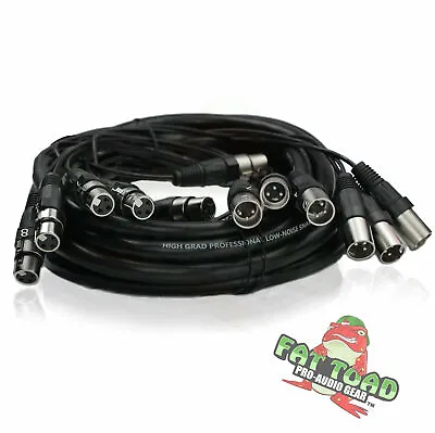 XLR Snake Cable Patch - 8 Channel 20ft Pro Audio Mic Cord Mixer Sound Stage PA • $44.95