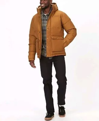 MARMOT Hazel Brown Fordham Down Filled Full Zip Hooded Jacket MSRP $325 Medium • $189.69