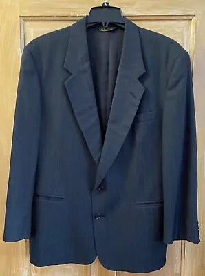 Adolfo Couture Mens Suit Jacket/Sports Coat Wool Dark Navy Blue Two Button • $12