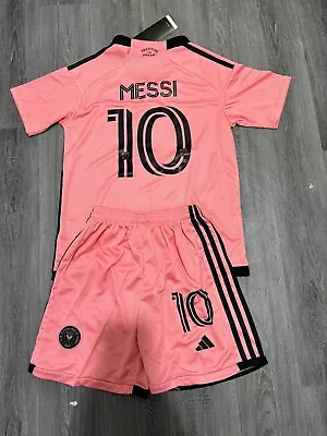 Lionel Messi Inter Miami PINK 2024 Kids/Youth Jersey + Shorts SZ 2XLARGE NWT !! • $56.99