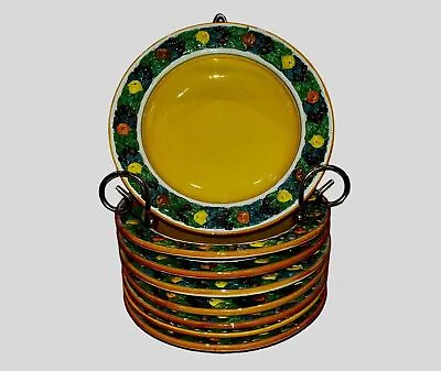 Vintage 50s Italian Majolica Pottery 7” Bowl Soup Cereal Fruit Della Robbia Styl • $10