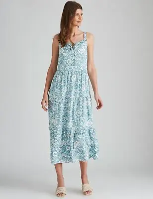 $49.96 • Buy W.Lane Floral Frill Tiered Slit Dress Womens Clothing  Dresses Shift