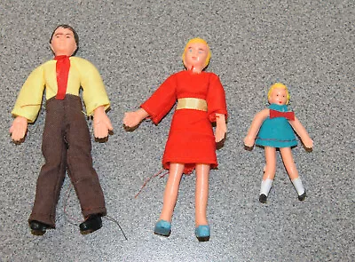 Vintage Marx Dollhouse Family Figures Dad-Mom-Girl • $9.99