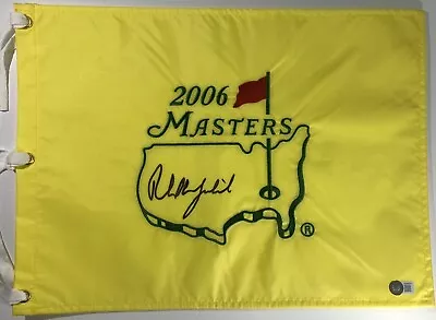 Phil Mickelson Signed 2006 Masters Flag Augusta National LIV Golf Beckett Bas • $394