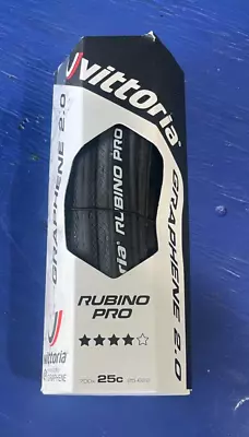 Vittoria Graphene 2.0 Rubino Pro Clincher Folding Black /Grey 700x25c Tires • $40