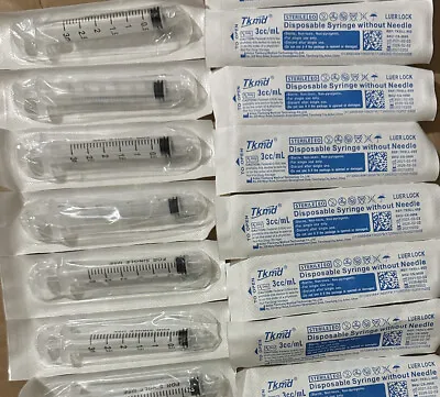 TKMD 3ml Syringe With Luer Lock Tip Pack Of 50 (No Needles Included) • $14.99