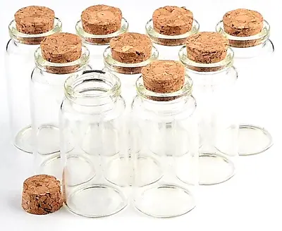 Mini Glass Jars With Cork Stoppers Mini Clear Glass Bottles Tiny Glass Container • £3.95