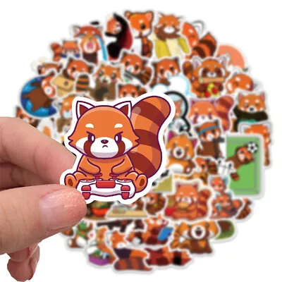 50pcs Cute Red Panda Graffiti Decorate Luggage Notebook Waterproof SticiwlUR HO • £2.69