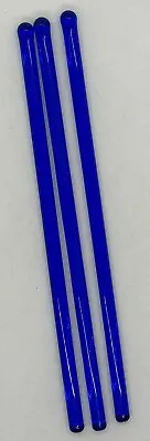 (3) Vintage Cobalt Blue Glass Swizzle Sticks 6” Long • $12