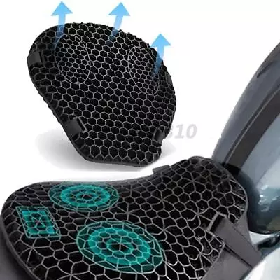 Motorcycle Gel Seat Cushion Cover Comfort Breathable Pad For Bobber Chopper Cafe • $35.98