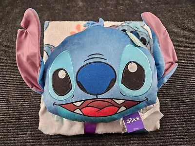 Disney Stitch Pillow & Travel 40x50 Blanket Set • $29.95