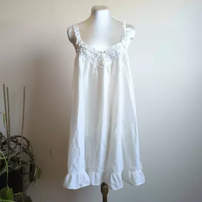Vintage Y2K Victoria Secret White Negligee Mini Tunic Dress Coquette Spring M • $36