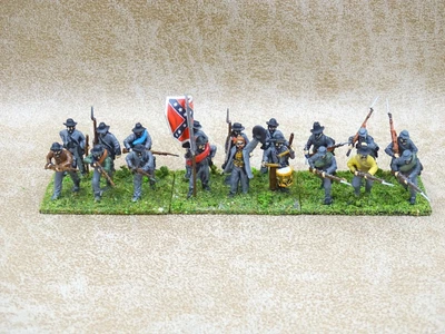 £25 • Buy 28mm ACW Metal CONFEDERATE INFANTRY X18 Painted Civil War 02546