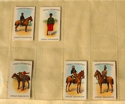 High Value Wills Scissors Cards 1912  Indian Regiments - 5/50 • £6.50