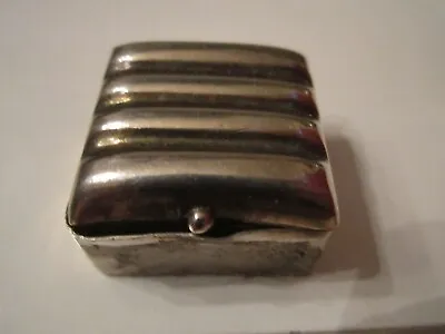 Vintage Sterling Silver Trinket Box - Ridged Top - 1  X 1  7/8  - Ofc-7 • $62.50