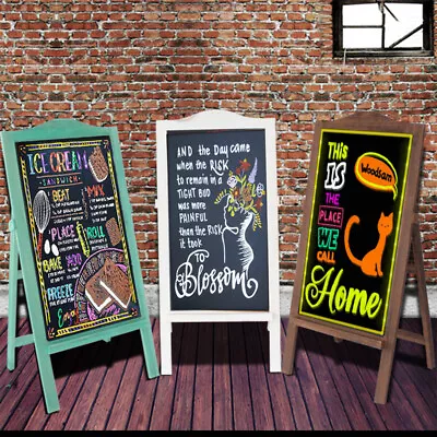 Large Wooden A-Frame Sign Freestanding Message Chalkboard Sidewalk Blackboard US • $25.92