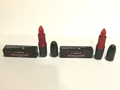 2 Pc MAC Matte Lipstick VIVA GLAM MILEY CYRUS 2 NIB 0.10 Oz Each Full Size NIB • $19.95