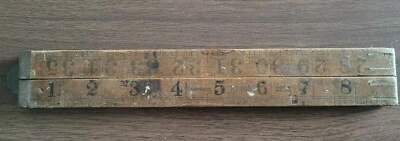 $11.28 • Buy Rare Rabone Boxwood Brass Folding Ruler Rule 3 Ft Yard Stick 1800s?
