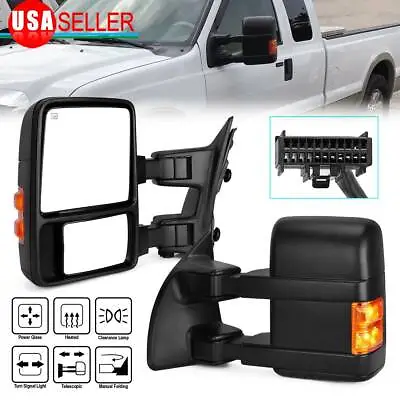 Driver Left Side Tow Mirror For 2008-2016 Ford F250-F550 SuperDuty Power Heated • $79.19