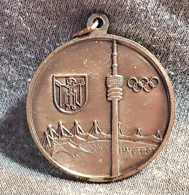 Vintage 1972 Munich MUNCHEN Germany Olympic Round 1.25  Pendant Medallion • $4.99