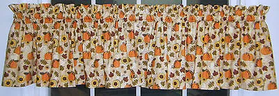 Fall Pumpkins Oak Leaves Sunflowers Valance  • £18.01