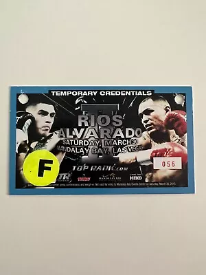 Brandon Rios Mike Alvarado II Press Pass Boxing Media Credential 3/30/13 Ticket • $39.50