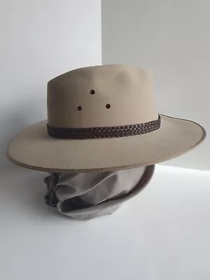 Limited Edition Mens Akubra Fawn 'Western Plains' Pure Fur Felt Hat Sze 61 - NEW • $200