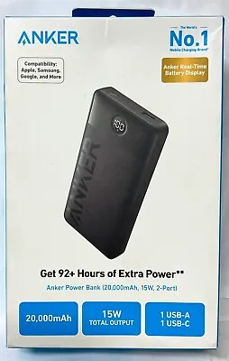 Anker - Power Bank (20000mAh 12W USB+USB-C Input/Output) - Black • $25.88