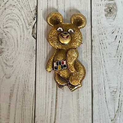 Bear Pin Moscow 1980 Olympics Misha Games USSR Soviet Mascot Badge Vintage Rare • $13.79