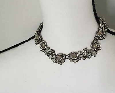 Vintage Steampunk Statement Necklace Rhinestones Bohemian Evening Party • $8.98