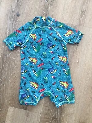 Boys Swim Surf One Piece Sun Suit Age 18-24 Months Dinosaur Print • £5.80