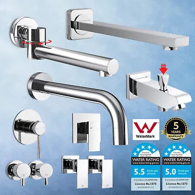 ACA Chrome Brass Bathtub Water Spout Diverter Faucet Swivel Wall Mixer Twin Taps • $47.27