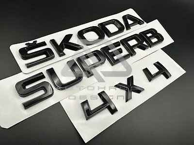 Skoda Superb Gloss Black Badge Rear Trunk Bootlid Set 4x4 • $44.14