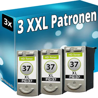 3x Ink Cartridges For Canon Pg 37 Black IP1800 IP1900 IP2500 IP2600 MX300 MX310 • £36.74