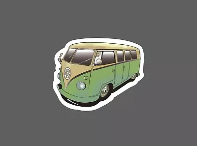 VW Bus Sticker Green Retro Waterproof NEW - Buy Any 4 For $1.75 EACH Storewide! • $2.95