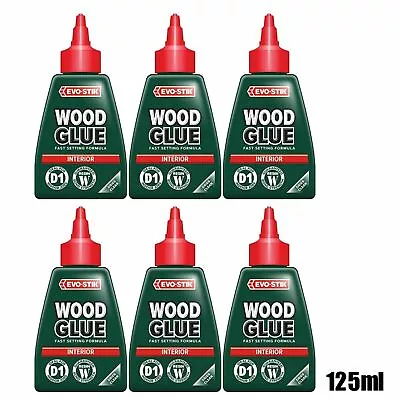 6 X EVO-STIK Wood Glue Interior 125ml Fast Setting Adhesive • $42.58