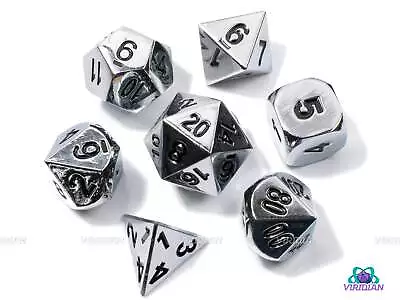 Polished Armor | Shiny Silver Metal Dice Set (7) | Dungeons And Dragons (DnD) | • $20