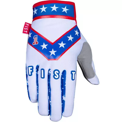 NEW Fist LE Evel Knievel White Strapped Motocross Dirt Bike Gloves • $30