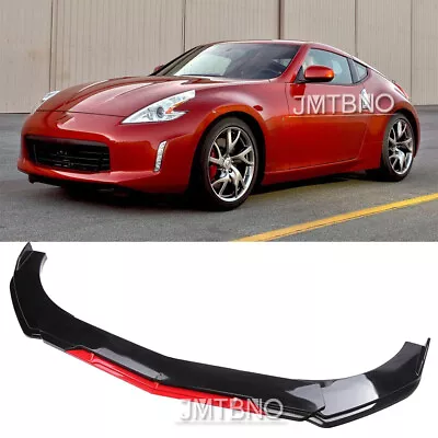 Gloss Black&Red Car Front Bumper Lip Spoiler Splitter Kit For Nissan 370Z Altima • $89.52