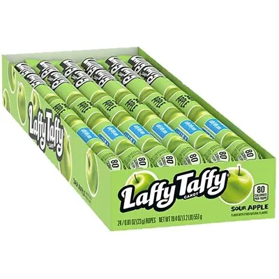 Wonka Laffy Taffy Rope Sour Apple 24 Pack BBE DATED APRIL 2023 CHEAP CLEARANCE • £8.99