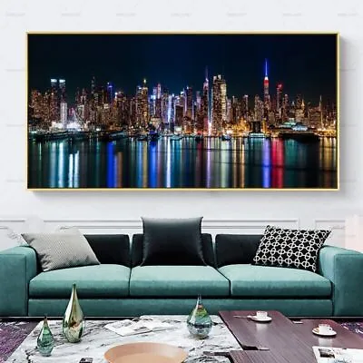 City Night View Canvas Painting Modern Picture Canvas Wall Art Poster Home Decor • $5.69