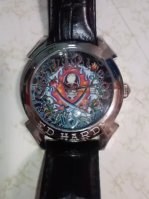 Ed Hardy RE-FS3378 Men's Watch Skull Dial • $52