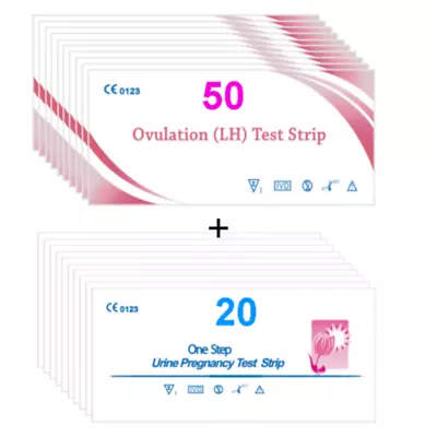 50 Ovulation LH Tests 20 Pregnancy HCG Strips Fertility OPK HPT Kit Expired 2026 • $18.99