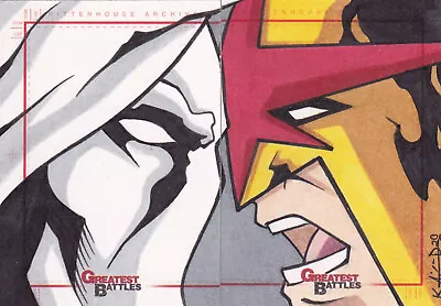 Marvel Greatest Battles 2-Card Puzzle Sketch Card By Artist Unknown • $116.98