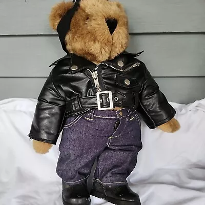 Vermont Teddy Bear Cool Dude Biker Outfit  17 In Jointed And Plush Stuffed • $26