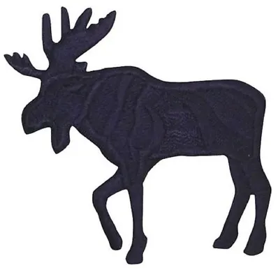 Moose Applique Patch - Black Facing Left 2.25  (Iron On) • $2.95