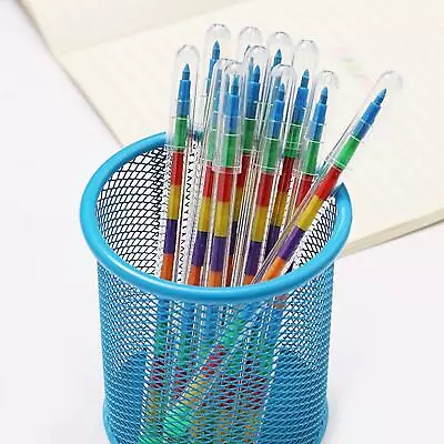 10x Stackable Colored Crayons Pencils Stacking Crayons For Toddlers Kids • £6.41