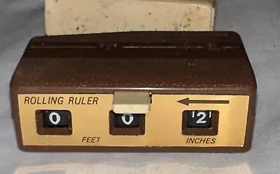 Rolling Ruler Small Vintage Brown Plastic Tape Measure  W/ Original Box • $19.95