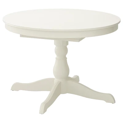 $199 • Buy IKEA INGATORP Extendable Table, White, Round, Dining Table